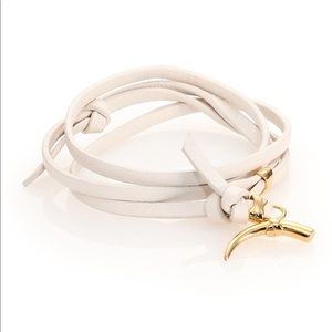 Tory Burch leather horn wrap bracelet